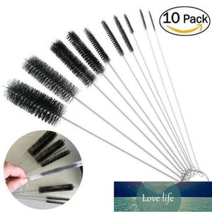 10pcs Set Fish Tank Pipe Cleaning Brush Stainless Steel Feeding Baby Bottle Suction Glass Spiral Hair Straw Brushes