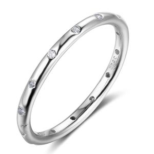 High Quality Engagement Wedding CZ Band Ring 100% Real Pure 925 Sterling Silver For Women Gift