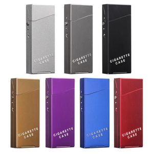 Färgglada aluminiumlegering fru Portable Tobacco Cigarette Case Hållare Lagring Automatisk Flip Cover Box Innovativ skyddande Shell Preroll Rolling Rökning Verktyg