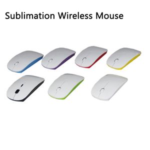 Sublimering Ultra-tunn Mini Wireless Mouse Favor Touch Scroll Wheel Computer Muses Värmeöverföring Beläggning Laptop Tillbehör