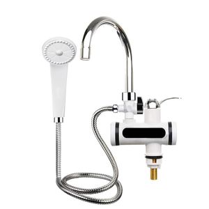 Mutfak muslukları 360 ° elektrikli ısıtıcı LED musluk musluk su banyo hızlı anında ısı