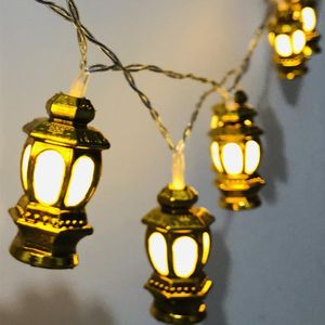 Strings LED Plastic Lantern Light Colorful 10 Pendant String Lights Ramadan Arab Festival Ornament Home Decoration