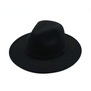 Brand New Wide Brim Felk Czapka Ladies Hat Men Jazz Church Church Godfather Sombrero Retro Regulowane Hip Hop Hats