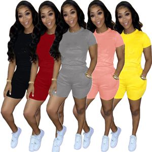 Summer Women tracksuits short sleeve outfits T-shirts+shorts pants two piece set plus size 3XL 4XL jogger suit casual sportswear black letter sweatsuits 4654