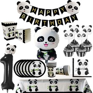dekoracja chińska motyw zwierząt nadmuchiwane panda balony baby shower dzieci przyjęcia urodzinowe