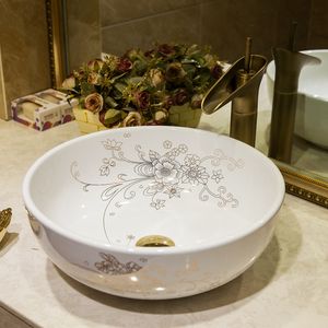 Kunstwaschbecken aus weißer Keramik für Badezimmerwaschbecken