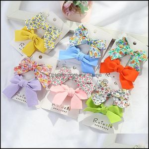 Hair Aessories dziecko, dzieci ciążowe Cukierki Kolor Pin Children Bow Clip Cute Floral Suit Princess Lovely Aessory Headwear Dzieciak Dla Dziewczyn DRO