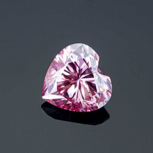 Prezzo all'ingrosso per carato Pietra preziosa sciolta con diamante Moissanite 3EX VVS a forma di cuore rosa H1015