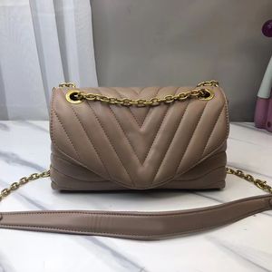 Moda Mulheres Onda Padrão Satchel Sacos de Ombro Chain Bolsas Crossbody Bolsa Lady Genuine Couro Clássico Estilo Sacola