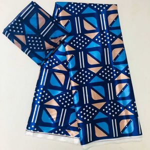 Приехал имитировал шелковый ткань мода напечатанная ткань нигерийская анкара африканский воск шаблон 4 + 2 ярда шифон для платья 210702