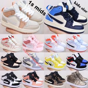 1S S Kids Basketball Chaussures Milan Obsidienne Baskets Unc Toddler Top Cône Noir Top Half Blue Sépia Stone Phantom Gym Gymnase Red Boys Sneakers Taille