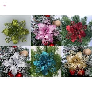 Dekoratif Çiçek Çelenkler 10 PCS Glitter Merry Noel Süsleri Ağaç Dekorasyonları Ev Yılı Düğün Partisi