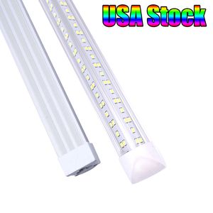 4Ft 8Ft LED Lights V-Shaped Integrated Tube Light Fixtures 144W 4 Row LEDs SMD2835 100LM/W Stock in USA