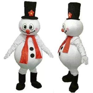 Costume della mascotte del pupazzo di neve del cappello nero di Halloween Alta qualità Personalizza il personaggio a tema anime dei cartoni animati Vestito unisex per adulti Vestito da carnevale di Natale