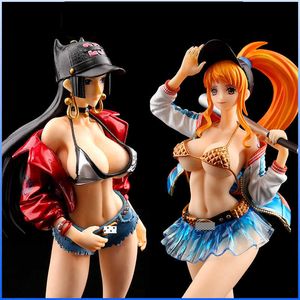 En bit anime 33 cm sexig tjejfigur boa hancock nico robin nami gk pvc action figur leksak samlingsmodell leksaker docka gåva