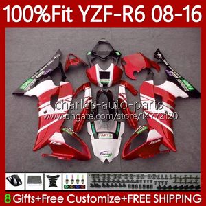 Injektionsfeedningar för Yamaha YZF-R6 YZF R6 600 R 6 YZF-600 YZFR6 08 09 10 11 12 2013 2014 2015 2016 99NO.155 YZF600 2008 2009 2010 2011 2012 13 14 15 16 OEM Kroppsvit röd