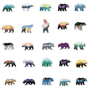 50 pcs-pack aventura selvagem urso animal vinil adesivo à prova d 'água adesivos para garrafa laptop planejador scrapbook parede caderno skate dianteiro organizador decalque