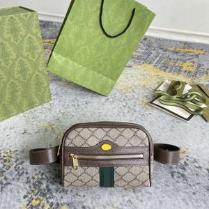 Canvas leather waist bag chest bag fashion versatile stripe webbing Single Shoulder Messenger Handbag classic essential for men and women
