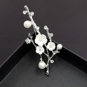 Pins, broscher high-end kinesisk stil skal pärla blomma brosch mode atmosfär kvinnlig krage pin tillbehör smycken