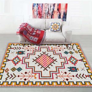 Retro clássico Bohemia Tapetes para sala de estar antiderrapante Retângulo Soft Área Rugs Quarto Estudo Decoração Boho Alfombra Tapis 211026