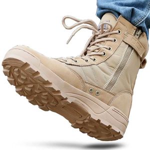 Uomo Desert Stivali militari tattici Scarpe da lavoro di sicurezza Esercito Combat Militares Tacticos Zapatos Feamle 211229