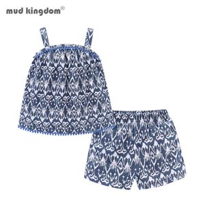 Mudkingdom meninas meninas roupas borla sem mangas tops curto calça conjuntos verão 210615