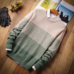 Män vintage tröjor pullovers s 2021 höst vinter ny klassisk mjuk bomull varm tjock o-nacke tröja pullover plus y0907