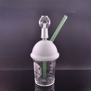 7,5-Zoll-Glasbecher-Bong-Shisha-Cup-Form-Bubbler-Wasser-Bongs Dicker Recycler-Dab-Öl-Rigs mit 14-mm-Ölbrenner-Rohrkuppelnagel niedrigster Preis