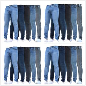 Topstore 1103 jeans skinny para homens esticar fino encaixe rasgado angustiado