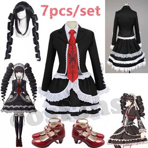 7個/セットDanganronpa Dangan Ronpa Celestia Ludenbergコスプレ衣装習慣ダンガンハロウィーンパーティーファンシードレスy0903