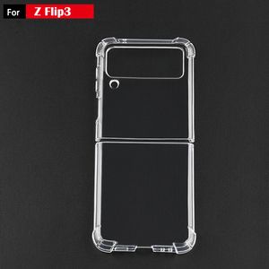 Ultra Ince Kristal Yumuşak TPU Kılıfları Güçlendirilmiş Köşeler Şok Emilimi Hava Yastık Darbeye Koruma Samsung Galaxy Z İçin Temizle Kapak Flip 3 5g Flip3