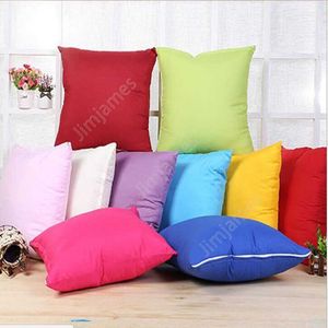 Home 45 * 45CM Home Sofa Throw Pillowcase Pure Color Polyester White Pillow Cover Cushion Decor Pillow Case Blank christmas Gift DAJ43