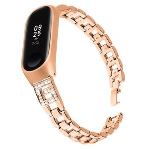 Edelstahl-Handgelenkband für Xiaomi Mi Band 6 5 4 3 Armband Smart Watch Ersatzdiamanten Damen Herren Sport Miband 6 Armband H0915