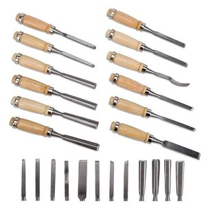 Professional Hand Tool Sets Wood Carving Chisel Set - 12 Piece Woodworking Tools With Carrying Case Great For Beginners