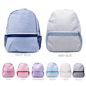 DOMIL Seersucker Schultaschen Streifen Baumwolle Klassischer Rucksack Weich Mädchen personalisierte Rucksäcke Junge DOM031