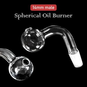 Pyrex Glass Oil Burner 14mm Man Pyrex Oil Burner Pipe Clear Banger Nail Smoke Pipe Glass Bong
