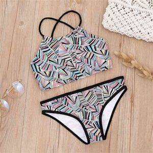 Çok Stil 2-14 Yıl Kız Çocuk Mayo Mayo Yaz Çocuk Biquini Infantil Mayo Bikini Set 210702