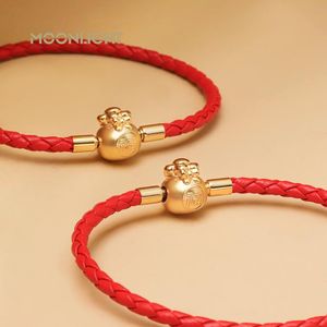 Charm Bracelets Fashion Jewelry For Women Blessing Bag Lucky Bracelet Recruit Wealth Red Leather Birthday Party Gifts
