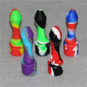 Silicone NC with 10mm Titanium & Quartz Tips Hookahs Dab Straw Oil Rigs Silicon Smoking Pipe glass tobacco pipes smoke accessories dabber tool rig