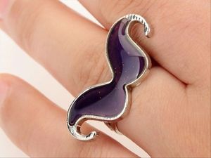 mustache beard mood ring change color rings according to tempereture 100pcs/lot