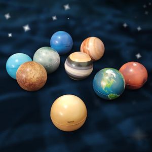 Party Favorit Åtta planeter Moon Star Ball Toy Färgrik Bouncy Sponge Elastic Early Educational Globe Universe Modell Barngåva
