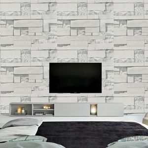 Wholesale vintage wallpaper prints for sale - Group buy Wallpapers Modern Gray Brick Auspicious Wallpaper D PVC Waterproof Self Adhesive Wall Paper Living Room Bedroom TV Background Decor