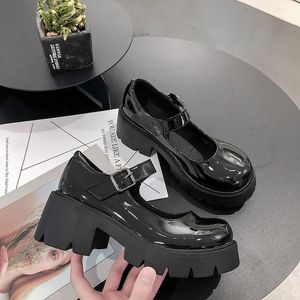 Klänning skor lolita sapatos femininos estilo japonês do vintage macio irmÃ meninas salto alto plataforma à prova dwaterix Água estudante universitário v4uc