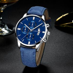 Relógios de couro da banda de couro de moda Moda Menina de quartos analógicos Sport Men Wrist Watch 2021 Mens Top Casual Clock