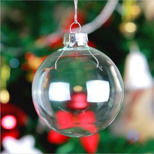 8cm jul transparent boll godis lådor romantisk design plast klara bollar festival dekorationer xmas träd bauble prydnad