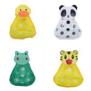 Sacos de armazenamento Net Cartoon Animal Toy Bag Banheiro do bebê Pendurado na parede Ventosa Organizador para cozinha Sala de estar Casa