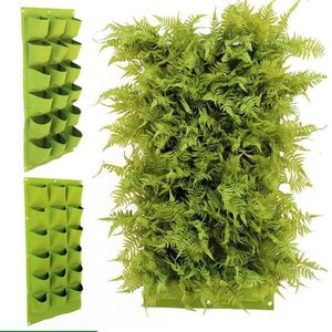 Planters & Pots 9/12/25/36 Pockets Green Grow Bags Growing Planter Vertical Garden Wall Hanging Vegetable Flower Growth Fabric