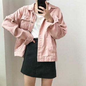 Spring jacket solid color Korea Ulzzang Harajuku casual fun fashion female large size pocket Vintage punk 210608