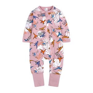 Noworodek Ubrania Baby Boy Girls Romper Floral Leaf Cartoon Drukowane Z Długim Rękawem Bawełniane Romper Kids Kombinezon Playsuit Autfits