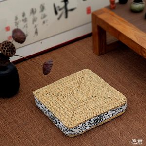 Cushion/Decorative Pillow Handmade Cattail Mats Meditation Cushion Straw Bran Japanese Seat Square Tatami Futon Yoga